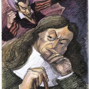 Milton and Satan illustrated by Edward Sorel